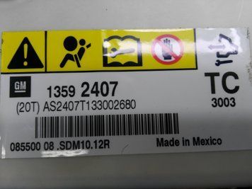 Ремонт блоку SRS AIRBAG 13592407 для Chevrolet 1150 фото
