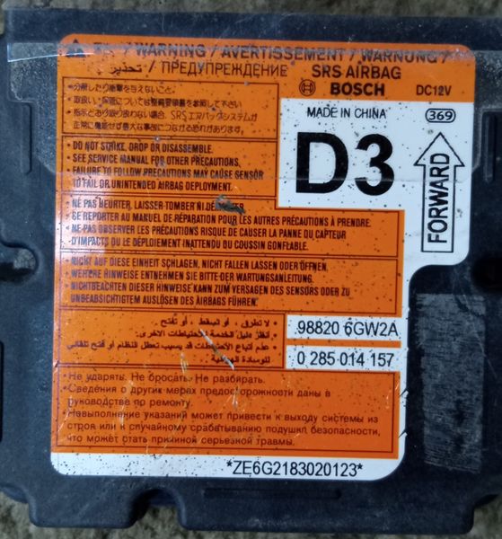 Ремонт блока SRS AIRBAG 98820-6GW2A для Infiniti Nissan 1234 фото