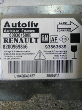 Ремонт блока SRS AIRBAG 608361600E для Renault Trafic 141235 фото