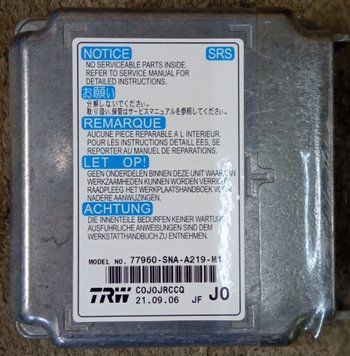 Ремонт блока SRS AIRBAG 77960-SNA-A219-M1 для Honda ALL model 137041 фото